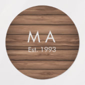 Étiquettes boho rustique Brown ajouter nom lettre année date  (Design 1)