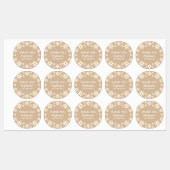 Étiquettes Boho Terracotta Sable Retro Daisées Anniversaire F (Feuille)