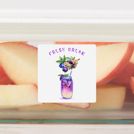 Étiquettes Boisson Cool de jus de bleuet frais - Cocktail d'é (Apposé)