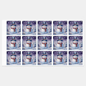 Étiquettes Boisson d'hiver Snowman | Pourpre (Feuille)