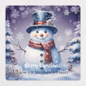 Étiquettes Boisson d'hiver Snowman | Pourpre (Design 2)
