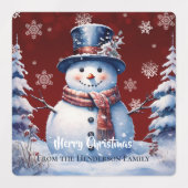 Étiquettes Boisson d'hiver Snowman | Red (Design 1)