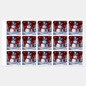 Étiquettes Boisson d'hiver Snowman | Red (Feuille)