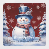 Étiquettes Boisson d'hiver Snowman | Red (Design 2)