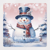 Étiquettes Boisson d'hiver Snowman | Rose (Design 1)