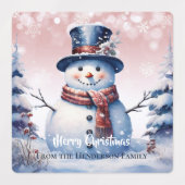 Étiquettes Boisson d'hiver Snowman | Rose (Design 2)