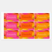 Étiquettes Boîte à lunch Magenta jaune rose (Feuille)