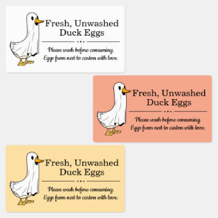 Étiquettes Boîte de canards frais non lavés d'élevage