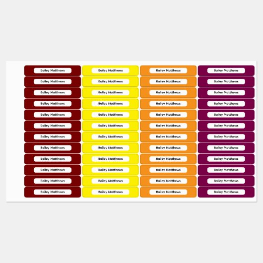 Étiquettes Bold Autumn Palette Kids Custom Organize Labels (Feuille)