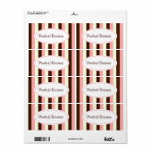 Étiquettes bonbons rayés (Feuille entière)