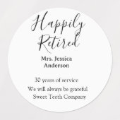 Étiquettes Bonne retraite ajouter le nom années de service à  (Design 1)