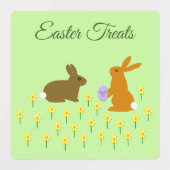 Étiquettes Bonnets de Pâques et jonquilles personnalisés (Design 1)