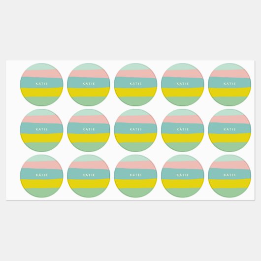 Étiquettes Bords de blocs de couleur mignons dans les pastels (Feuille)