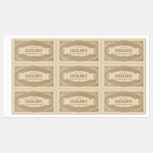 Étiquettes Bordure crémeuse vintage Retro (Feuille)