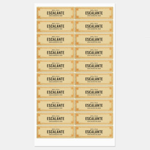 Étiquettes Bordure vintage Retro Beige Brown Orange Personnal