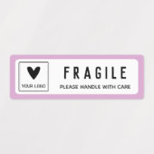 Étiquettes Bordures jaune violet Fragile Logo d'entreprise (Design 2)