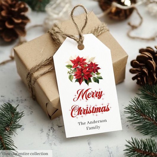Étiquettes botaniques de Noël classiques pour les