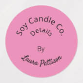 Étiquettes Bougie entreprise ajouter nom société site interne (Design 2)