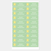 Étiquettes Boules de caricature de fruits de citron mignon pe (Feuille)