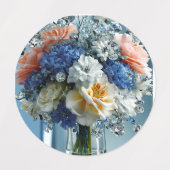 Étiquettes Bouquet floral avec gâteau gourmet (Design 1)