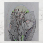 Étiquettes bouteille de vin, Chevaux sauvages, Jeu (Étiquettes simples)