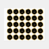Étiquettes Boutique Lux Black & Gold Logo Vêtements imperméab (Feuille)