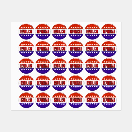 Étiquettes Bouton Républicain (Feuille)