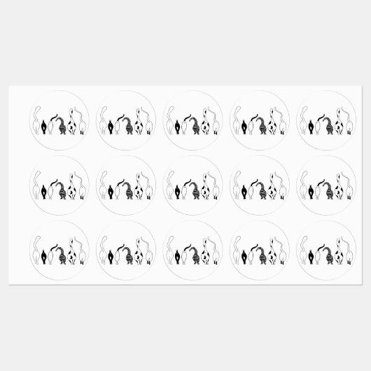 Étiquettes Boutons de chat (Feuille)