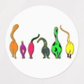 Étiquettes Boutons de chat colorés (Design 2)