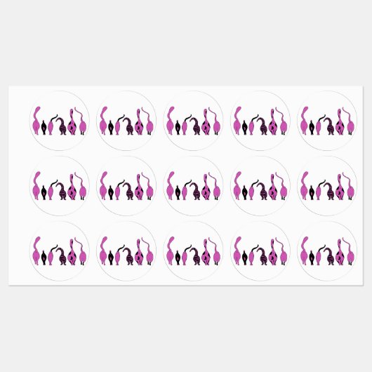 Étiquettes Boutons de chat violet (Feuille)