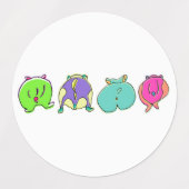 Étiquettes Boutons de hamster colorés (Design 2)