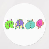 Étiquettes Boutons de hamster colorés (Design 1)