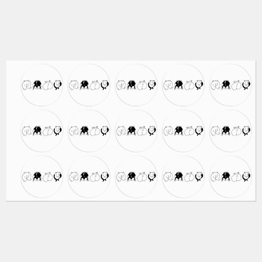 Étiquettes Boutons Hamster (Feuille)