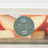 Étiquettes Branches vertes et blanches Mariage Merci (Apposé)