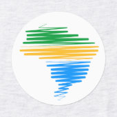 Étiquettes Brésil carte frontière avec drapeau brésilien coul (Design 1)