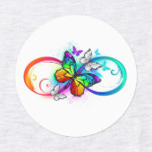 Étiquettes Bright infinity with rainbow butterfly (Design 2)