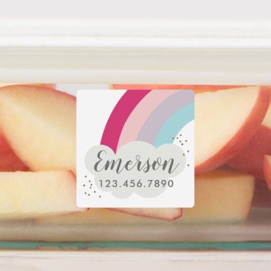 Étiquettes Bright Rainbow enfants imperméable autocollant éti (Apposé)