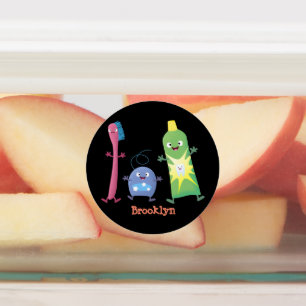 Étiquettes Brosse à dents mignonne dentifrice dentaire soie d