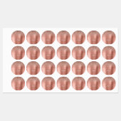 Étiquettes Brushed metal rose Gold Pink Glitter Monogram (Feuille)