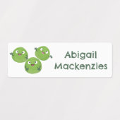 Étiquettes Bruxelles sprouts légumes caricature personnalisée (Design 1)