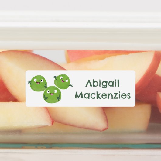 Étiquettes Bruxelles sprouts légumes caricature personnalisée (Apposé)