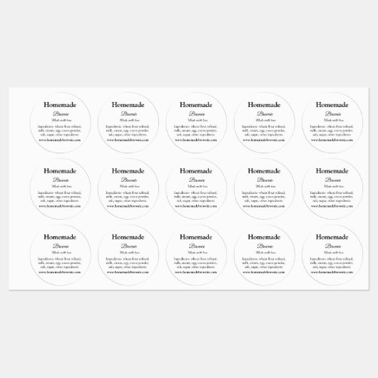 Étiquettes Brwonie maison faite avec amour ajouter site de te (Feuille)