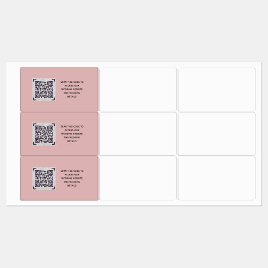 Étiquettes Budget QR Code Website RSVP Mariage de l'hôtel Dét (Feuille)