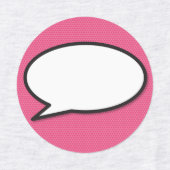 Étiquettes Bulle de bande dessinée Pop Art rose (Design 1)