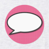 Étiquettes Bulle de bande dessinée Pop Art rose (Design 2)