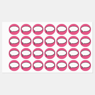 Étiquettes Bulle de dialogue Pop Art de Bande Dessinée rose