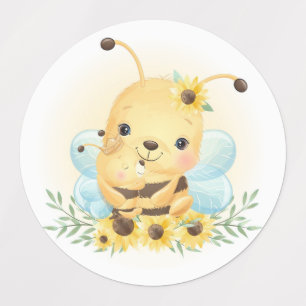 Étiquettes Bumble Bee and Sunflower