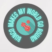 Étiquettes Bunco fait mon monde aller autour de Neon (Design 1)