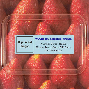 Étiquettes Business Minimal Texts on Light Blue Rectangle
