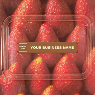 Étiquettes Business Name and Logo on Brown Slim Adhesive